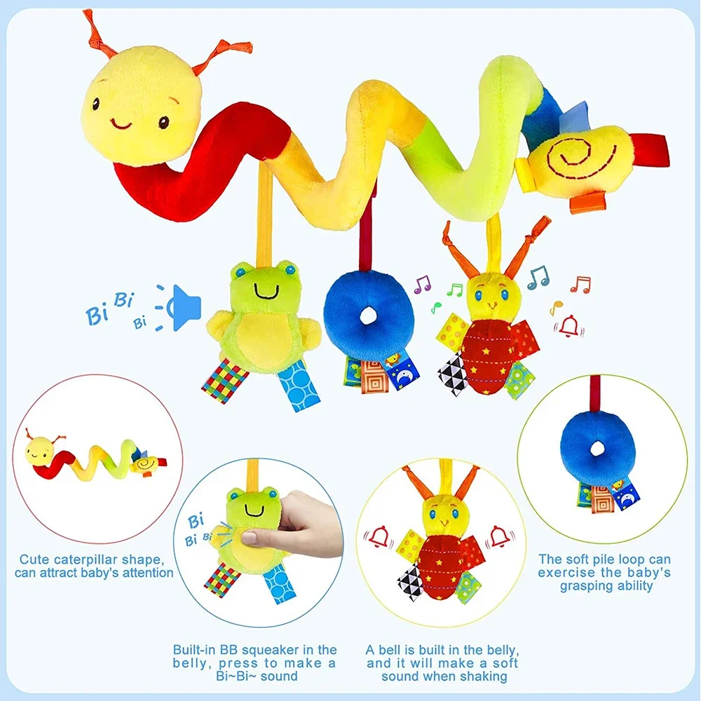Baby Nursery Trolley - เกลียวรถเข็นเด็กของเล่นทารกแรกเกิดตุ๊กตาแขวนเด็กอ่อน Rattle Sensory ของเล่นเปลมือถือ Bassinet สําหรับทารกเด็กชายหญิงของขวัญในอุดมคติ