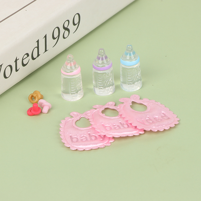 Baby Nursery Sets - 1:12 ตุ๊กตา House Miniature ขวดนม Pacifier