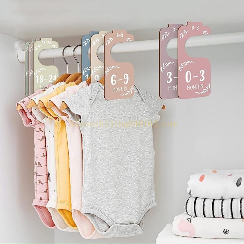 Baby Nursery Sets - ชุดตัวแบ่งตู้เสื้อผ้าเด็ก 8 ชิ้น ทำจากไม้ สำหรับตู้เสื้อผ้าเด็กอ่อน ตัวแบ่งตู้เสื้อผ้าแบบสองด้าน