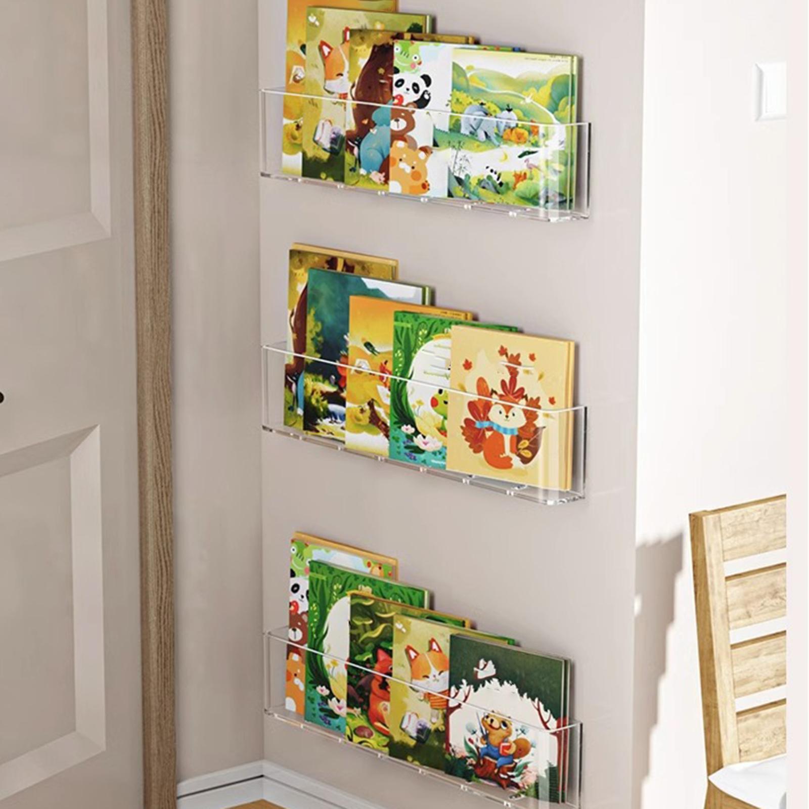 Baby Nursery Floating Shelves - 3x ลอยชั้นวางหนังสือห้องเรียนเด็กชั้นวางหนังสือติดผนังแขวนชั้นวางของสําหรับห้องนอนห้องนั่งเล่น Baby Home เนอสเซอรี่