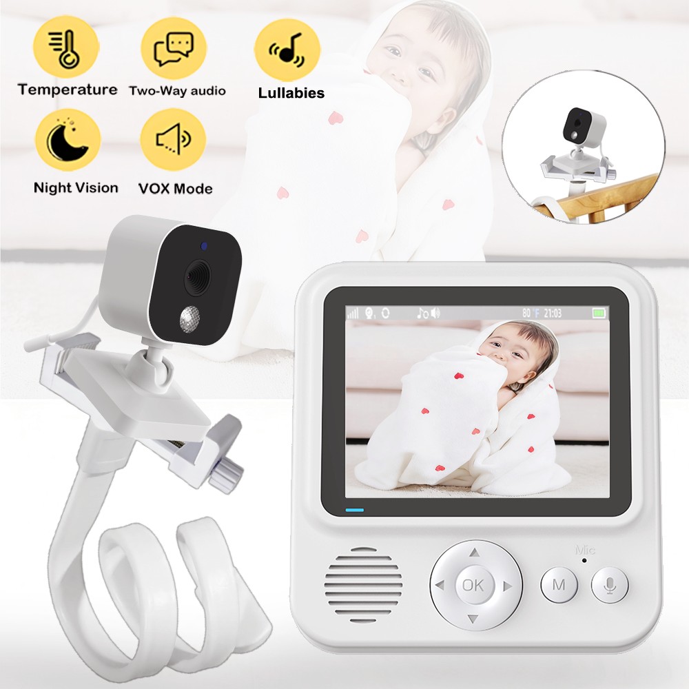 Baby Nursery Camera - จอภาพวิดีโอสำหรับเด็ก 2.8 นิ้ว ไร้สาย พร้อมระบบเสียงสองทาง มองเห็นในที่มืด