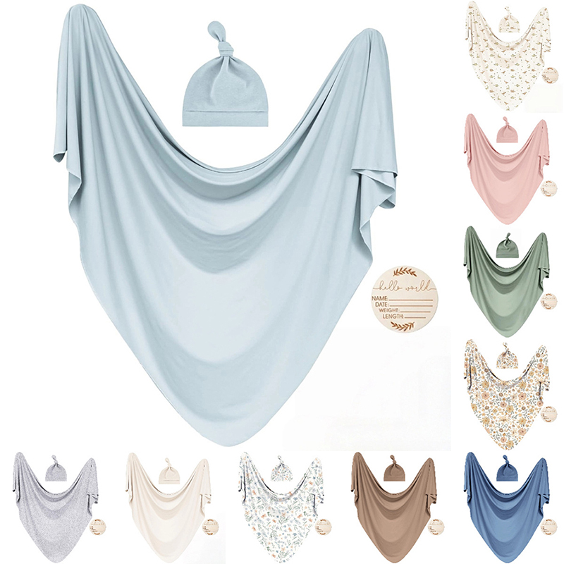 Baby Nursery Sets - ผ้าห่อตัวเด็กอ่อนพร้อมชุดหมวกเข้าชุด ผ้าห่อตัวเด็กแรกเกิดสำหรับเด็กหญิงและเด็กชาย ชุด 3 ชิ้น