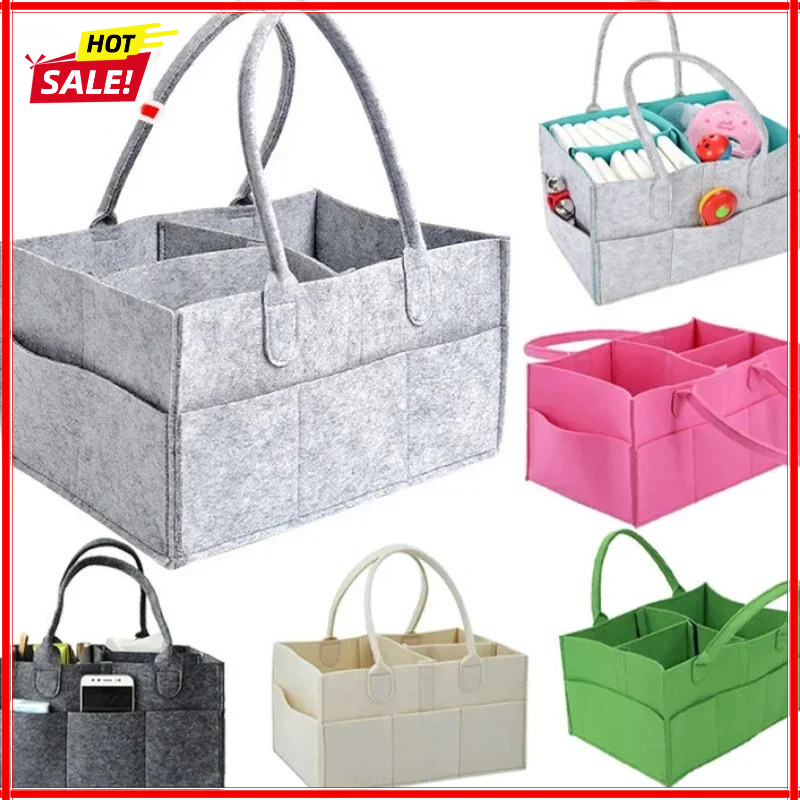 Baby Nursery Essentials - กระเป๋าใส่ผ้าอ้อมเด็กแบบพกพา กล่องเก็บของใช้จำเป็นสำหรับเปลี่ยนผ้าอ้อมและในรถยนต์ กระเป๋าใส่ผ้าอ้อมเด็ก