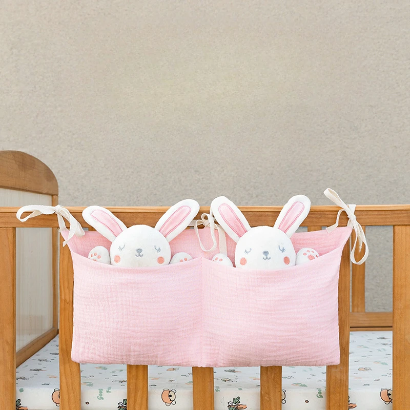 Baby Nursery Uniform - 2 กระเป๋าข้างเตียงแขวนผ้าอ้อมเนอสเซอรี่สําหรับผ้าอ้อมของเล่นเสื้อผ้าของขวัญเปลเด็ก Organizer COT แคดดี้เตียงเก็บกระเป๋า