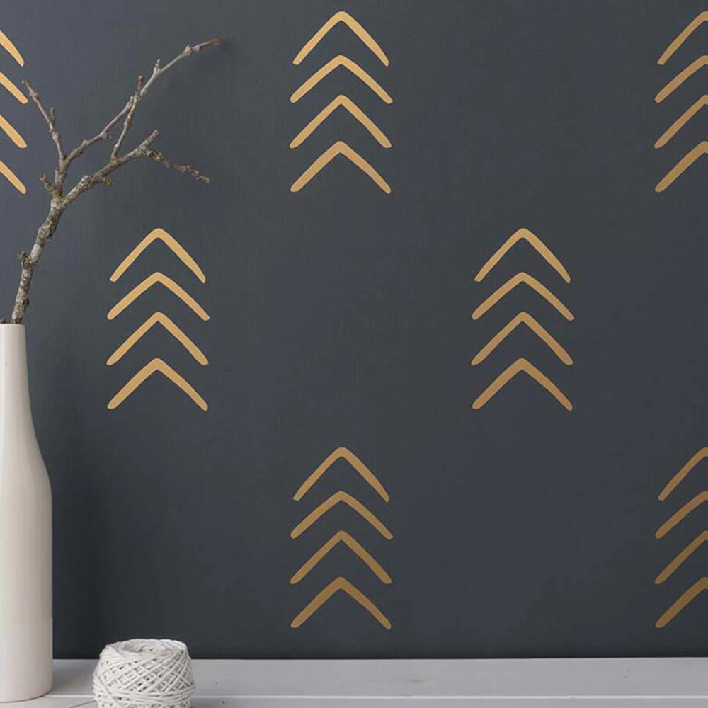 Baby Nursery Vinyl Wall Stickers - 28 ชิ้นเรขาคณิตที่ไม่ซ้ํากัน Arrow สติ๊กเกอร์ติดผนังห้องเด็กเล่นเด็กบทคัดย่อ Arrow Spot