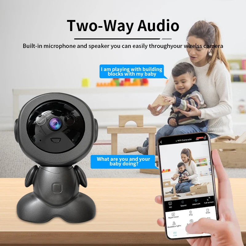 กล้องวงจรปิดไร้สาย 8MP แบบหมุน - Baby Nursery Camera บทวิจารณ์และราคา
