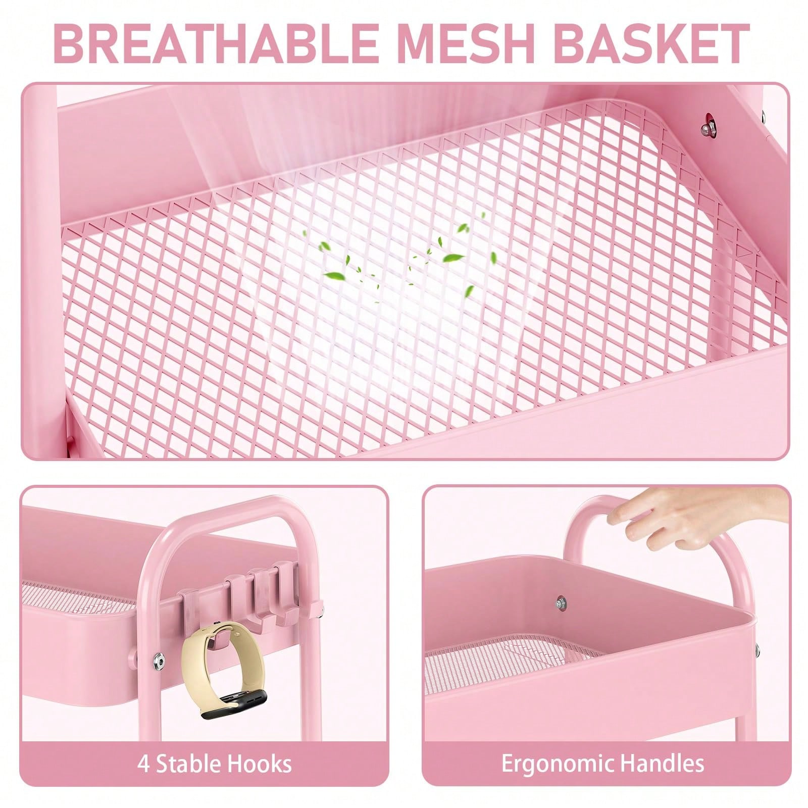 รถเข็นโลหะ 3 ชั้นพร้อมล้อเลื่อ - Baby Nursery Office บทวิจารณ์และราคา