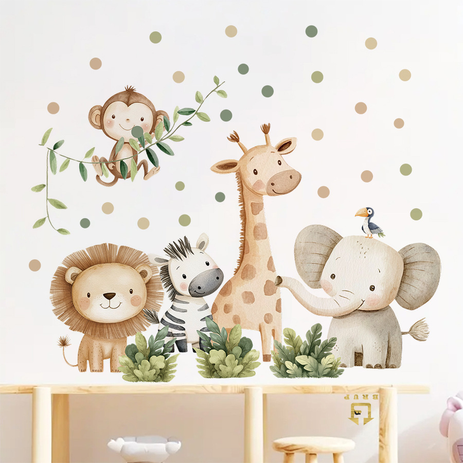 Boho สัตว์ป่าสติ๊กเกอร์ติดผนัง - Baby Nursery Vinyl บทวิจารณ์และราคา