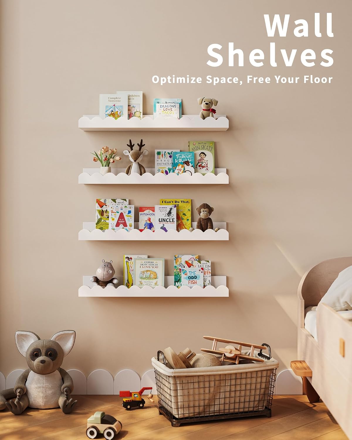 ชุดชั้นวางหนังสือเด็กแบบลอยตัว - Baby Nursery Floating Shelves บทวิจารณ์และราคา