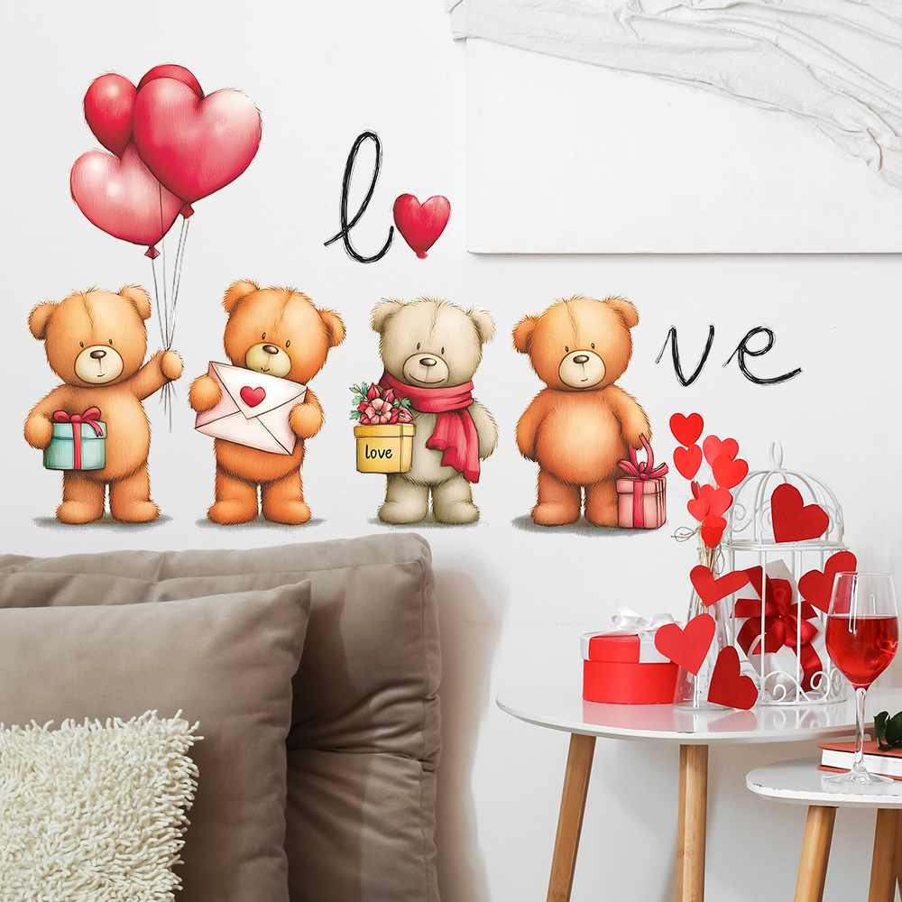 สติ๊กเกอร์ติดผนังลายหมีการ์ตูน - Baby Nursery Vinyl Wall Stickers บทวิจารณ์และราคา