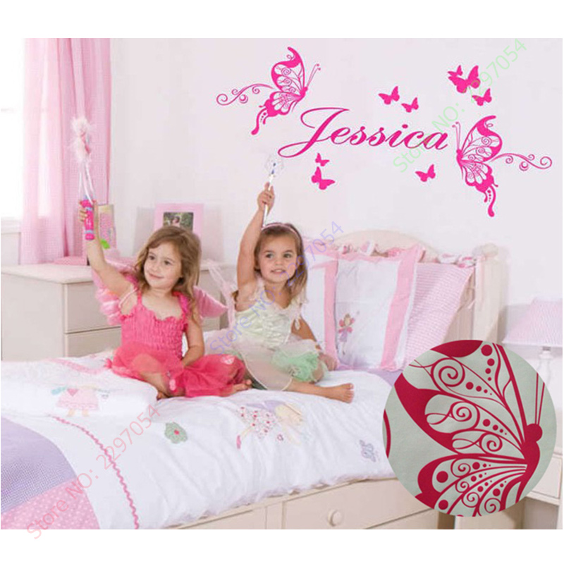 ใหม่ผีเสื้อส่วนบุคคลชื่อไวนิลผ - Baby Nursery Vinyl Wall Stickers บทวิจารณ์และราคา