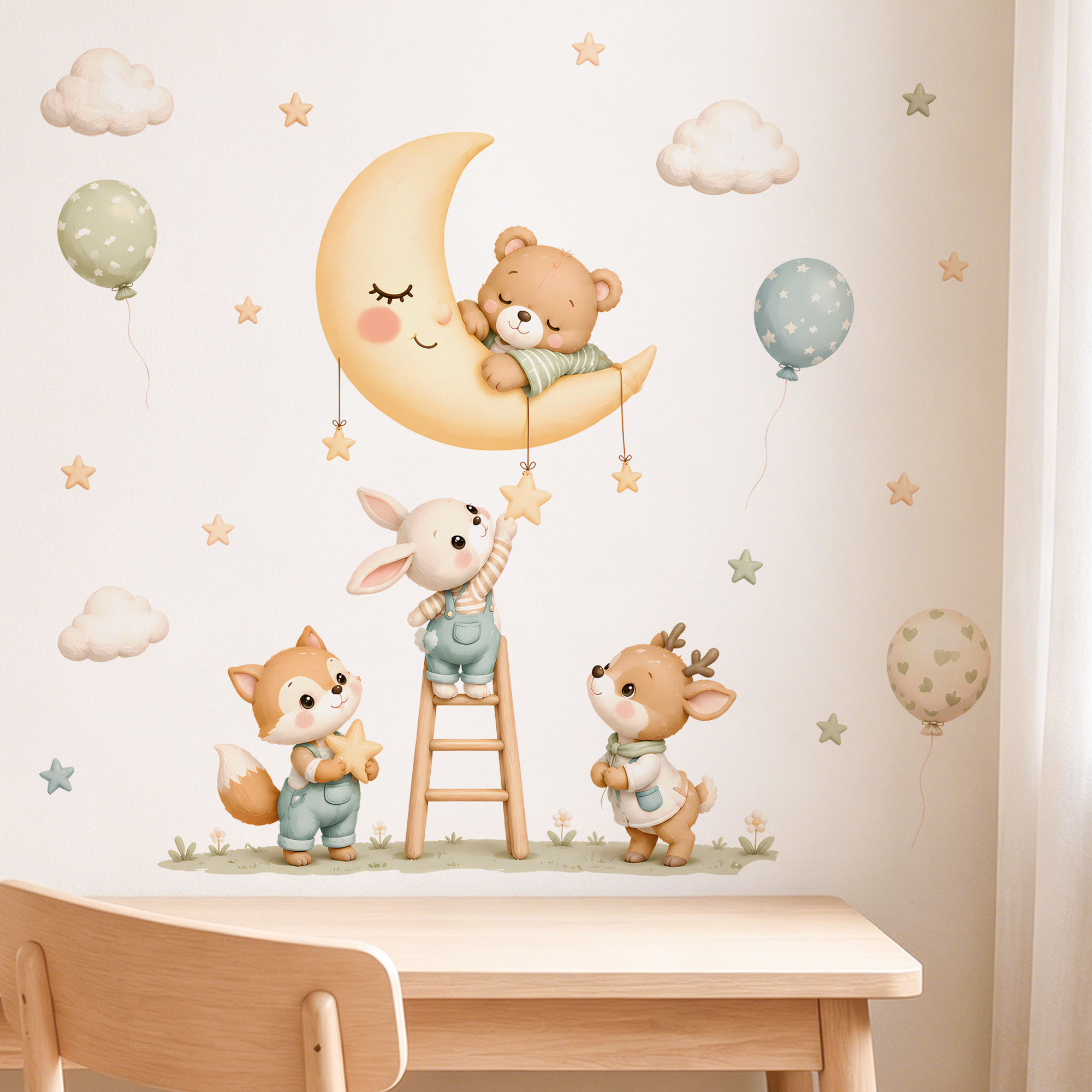 สติ๊กเกอร์ติดผนังรูปสัตว์ป่า,  - Baby Nursery Vinyl บทวิจารณ์และราคา