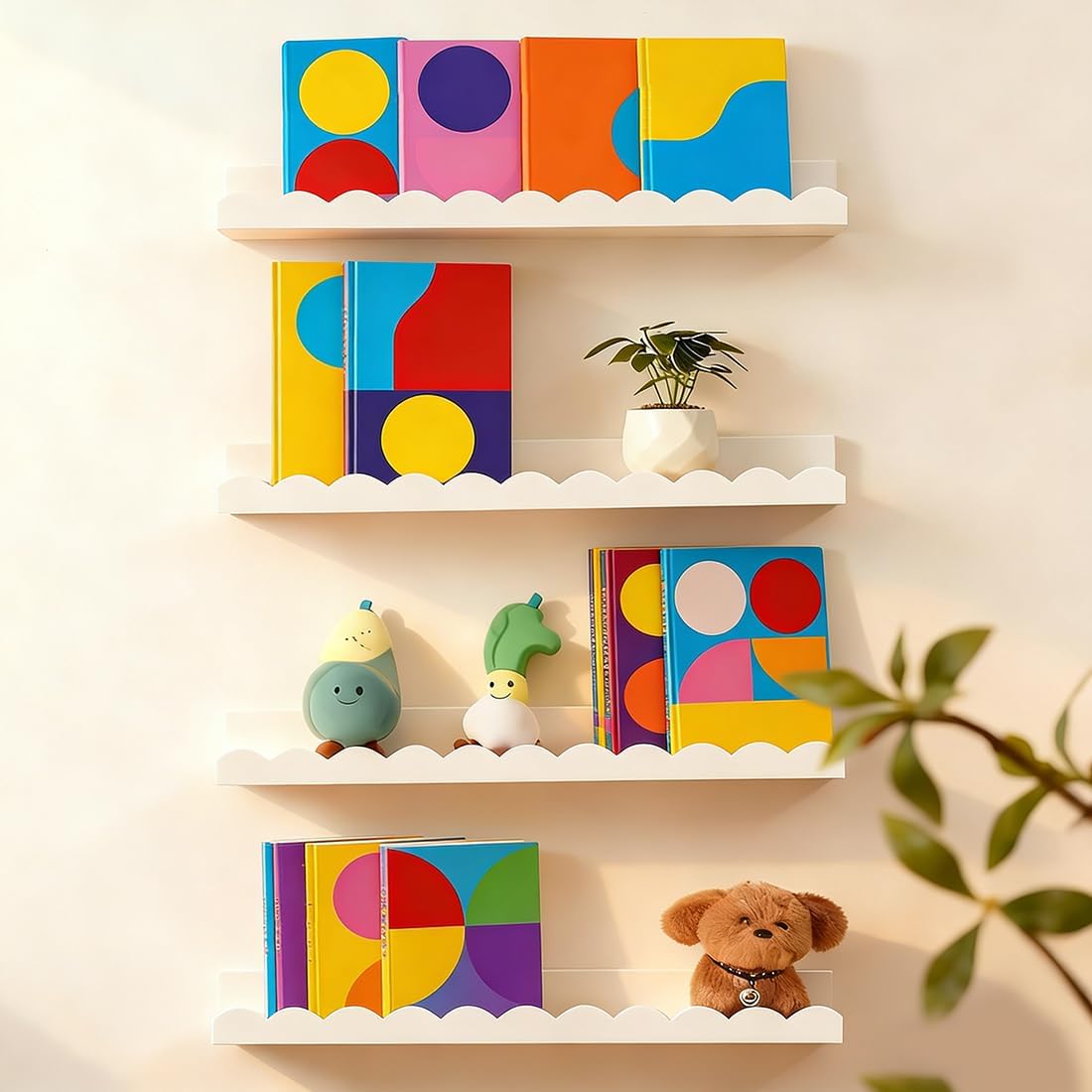 ชุดชั้นวางหนังสือสำหรับเด็กแบบ - Baby Nursery Floating Shelves บทวิจารณ์และราคา