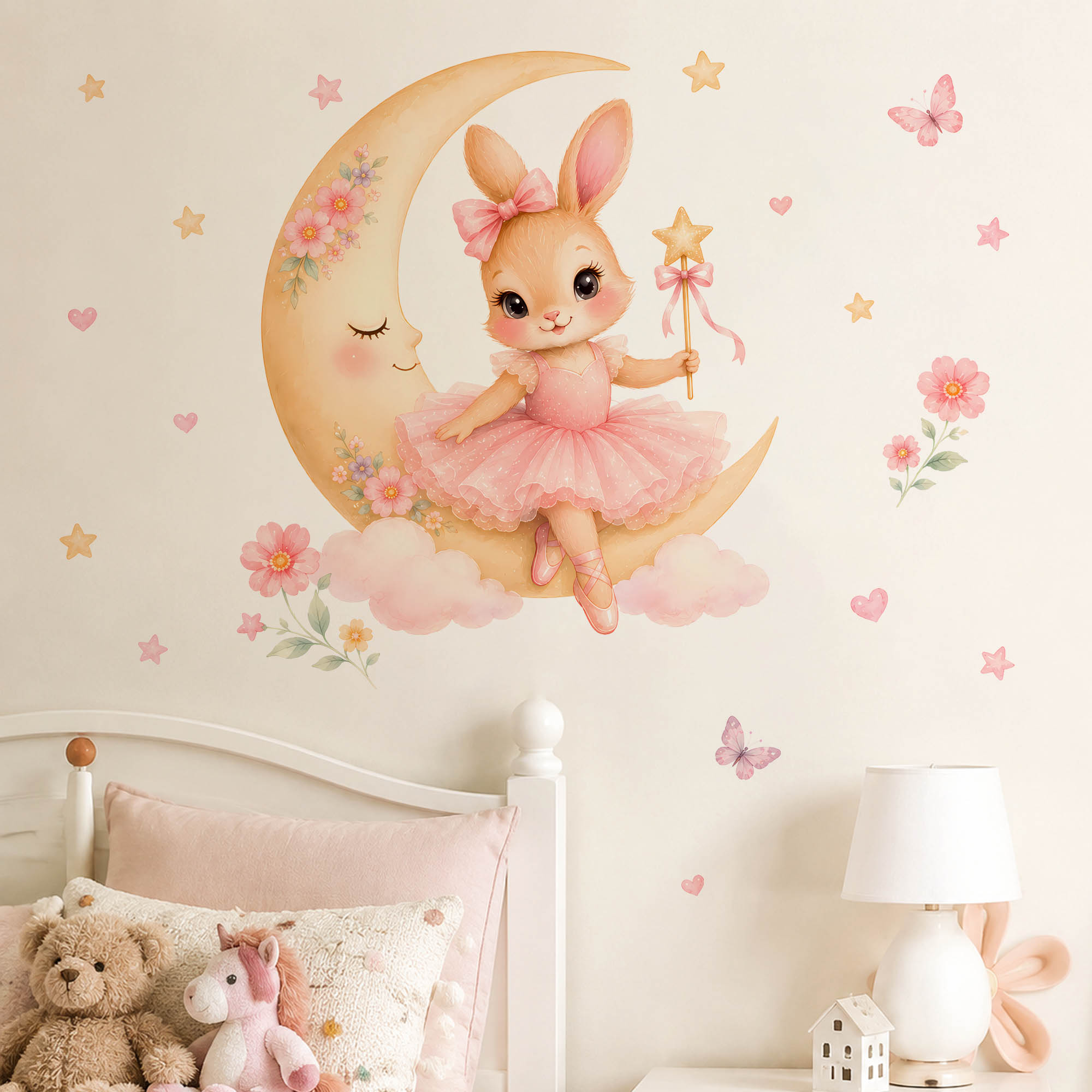 สติ๊กเกอร์ติดผนังลายกระต่ายนัก - Baby Nursery Vinyl บทวิจารณ์และราคา