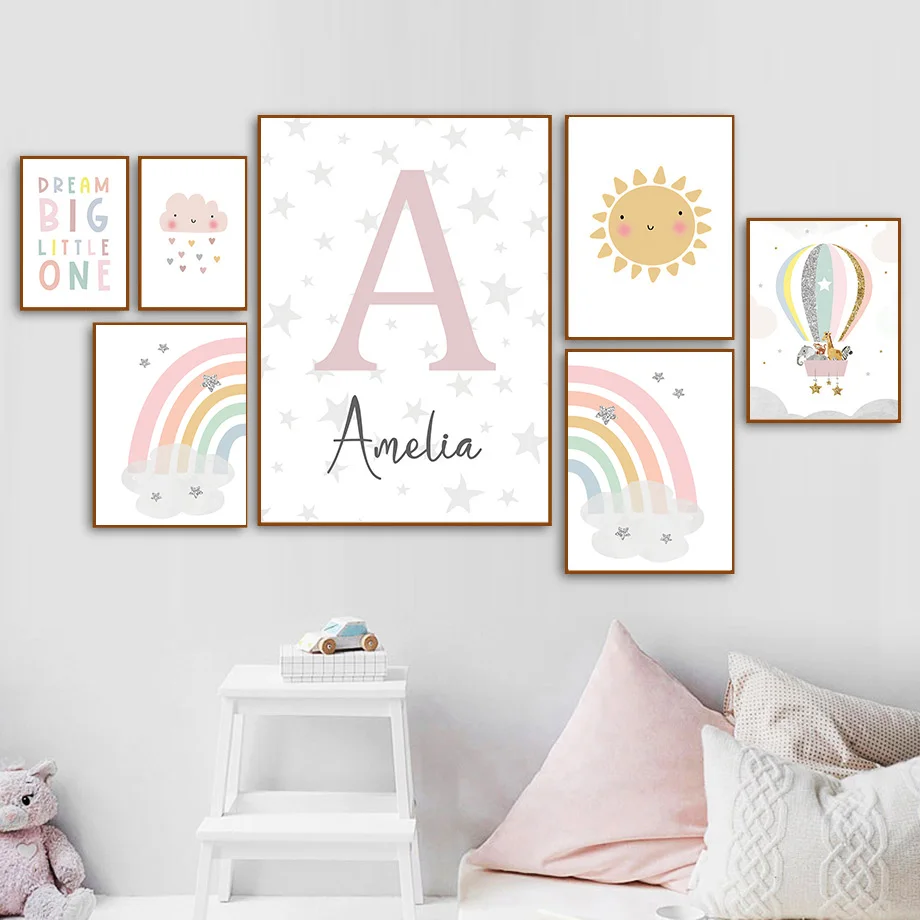 ยีราฟ ช้าง บอลลูนลมร้อน ดวงอาท - Baby Nursery Name Wall Art บทวิจารณ์และราคา