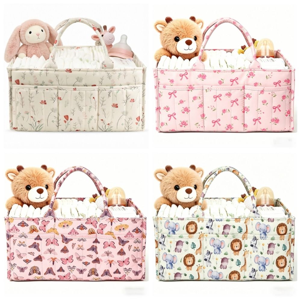 ตะกร้าเก็บของใช้เด็กอ่อนลายดอก - Baby Nursery Essentials บทวิจารณ์และราคา