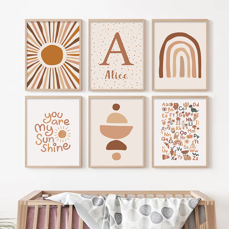 บทคัดย่อ Sun Rainbow Custom ชื - Baby Nursery Name Wall Art บทวิจารณ์และราคา