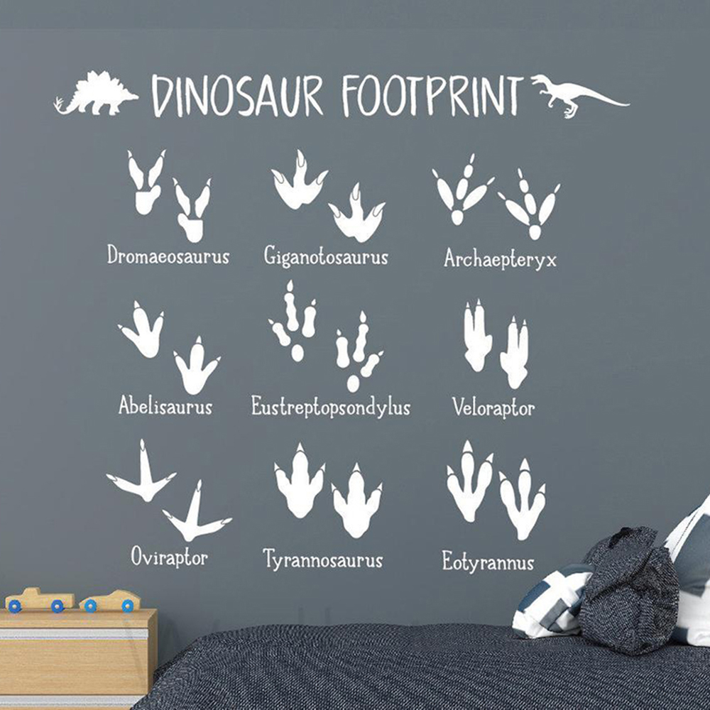 การ์ตูนไดโนเสาร์ Footprint Paw - Baby Nursery Vinyl Wall Stickers บทวิจารณ์และราคา