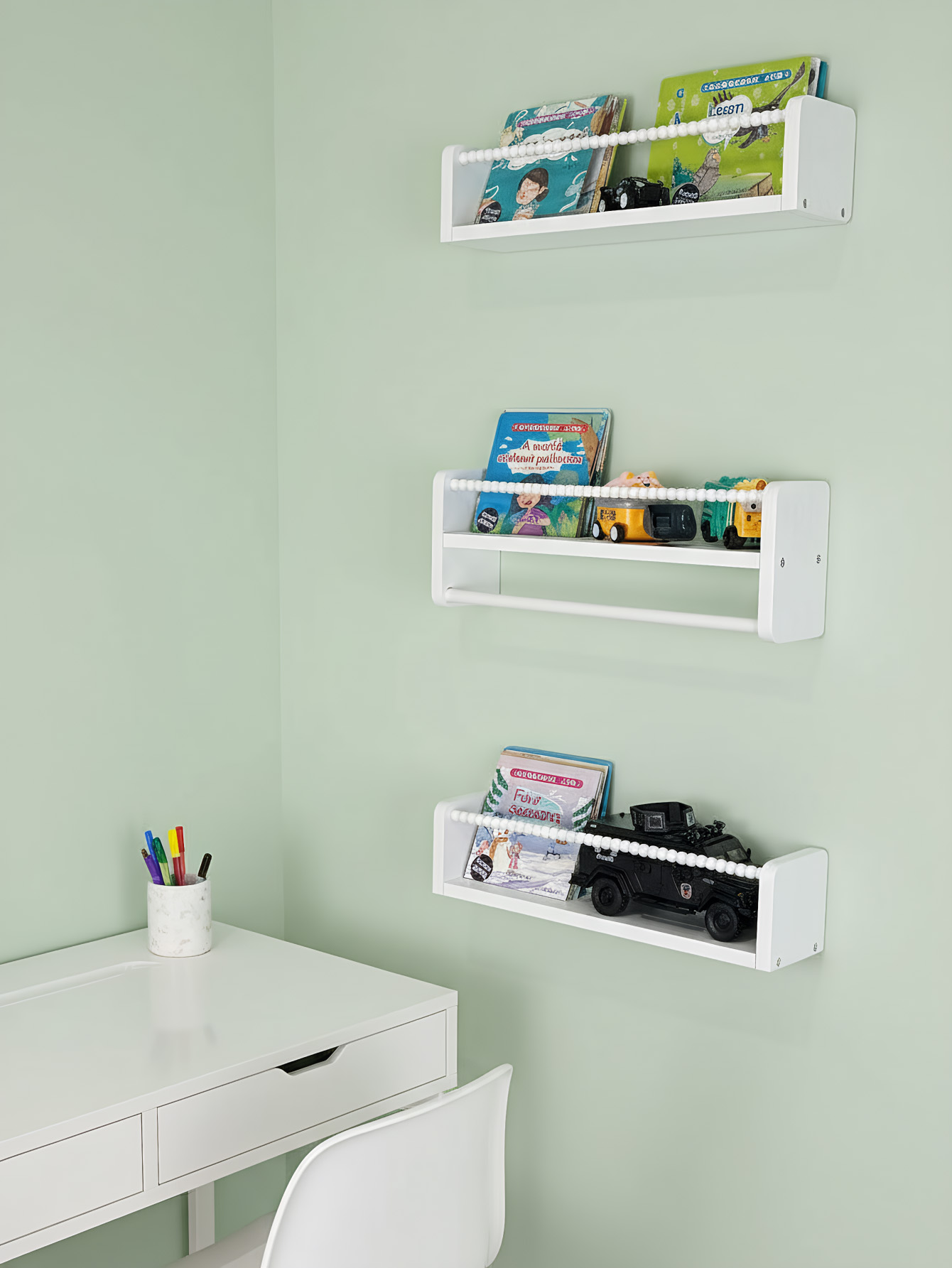 ชั้นวางหนังสือสำหรับห้องเด็ก,  - Baby Nursery Floating Shelves บทวิจารณ์และราคา