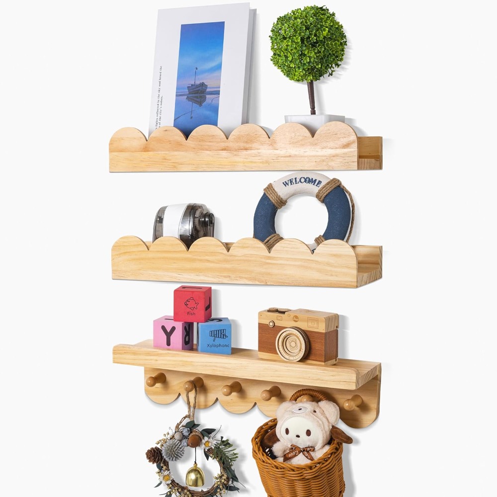 ชั้นวางหนังสือเด็ก 3 ชิ้น ชั้น - Baby Nursery Floating Shelves บทวิจารณ์และราคา