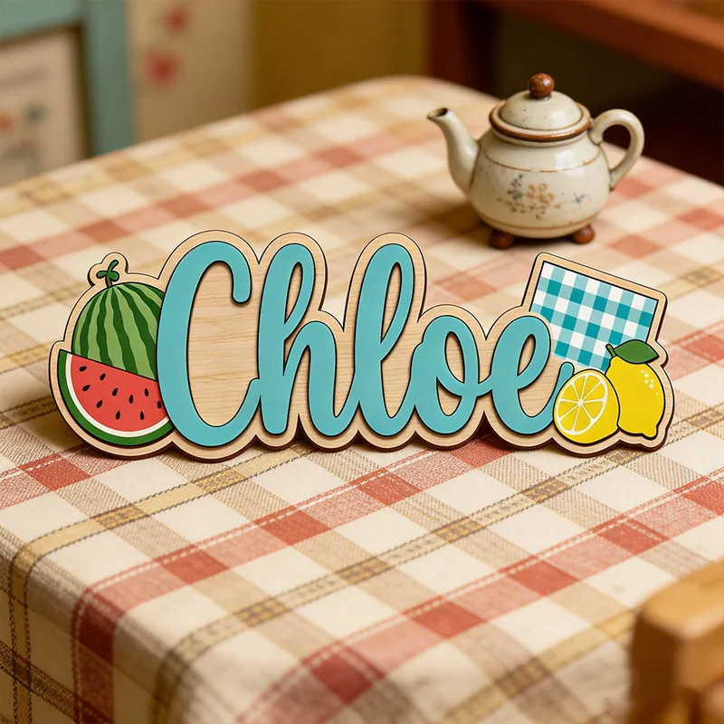 ป้ายไม้สลักชื่อธีมแตงโมเลมอนสำ - Baby Nursery Name Wall Art บทวิจารณ์และราคา