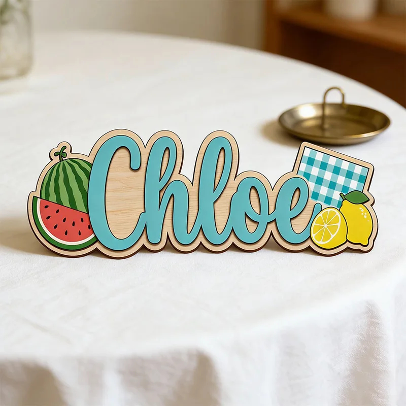 ป้ายไม้สลักชื่อธีมแตงโมเลมอนสำ - Baby Nursery Name Wall Art บทวิจารณ์และราคา