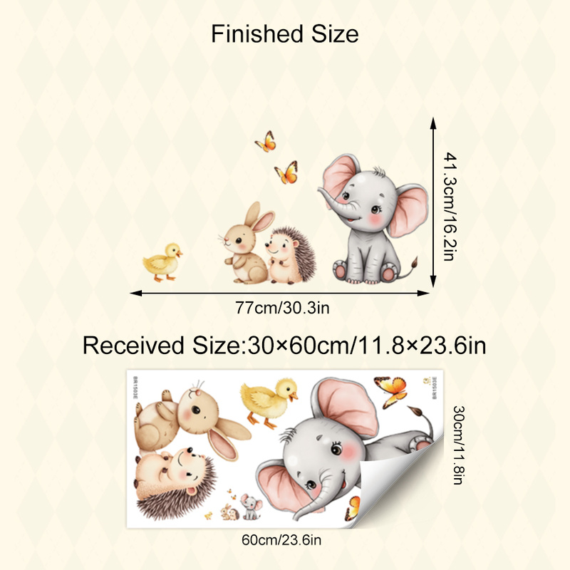 การ์ตูนสัตว์สติ๊กเกอร์ติดผนัง- - Baby Nursery Vinyl บทวิจารณ์และราคา