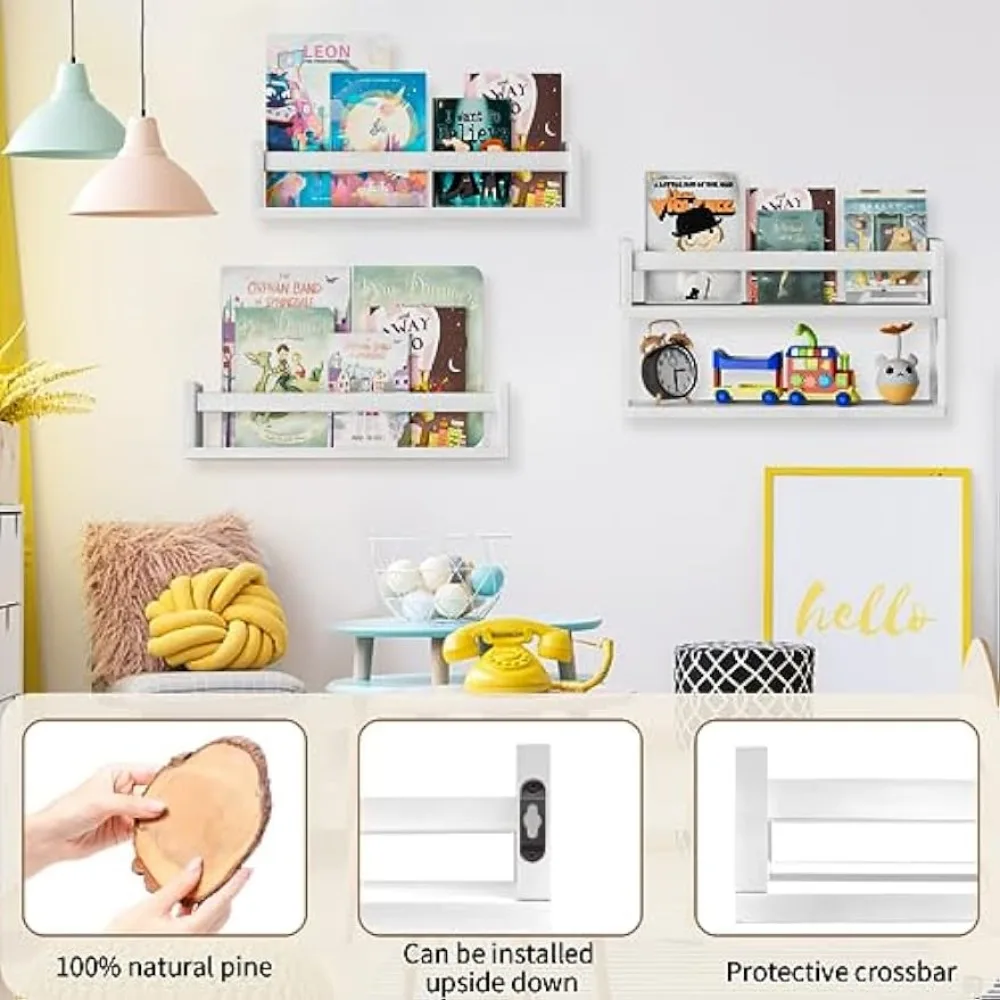 ชั้นวางหนังสือเด็ก QimCoor ชุด - Baby Nursery Floating Shelves บทวิจารณ์และราคา