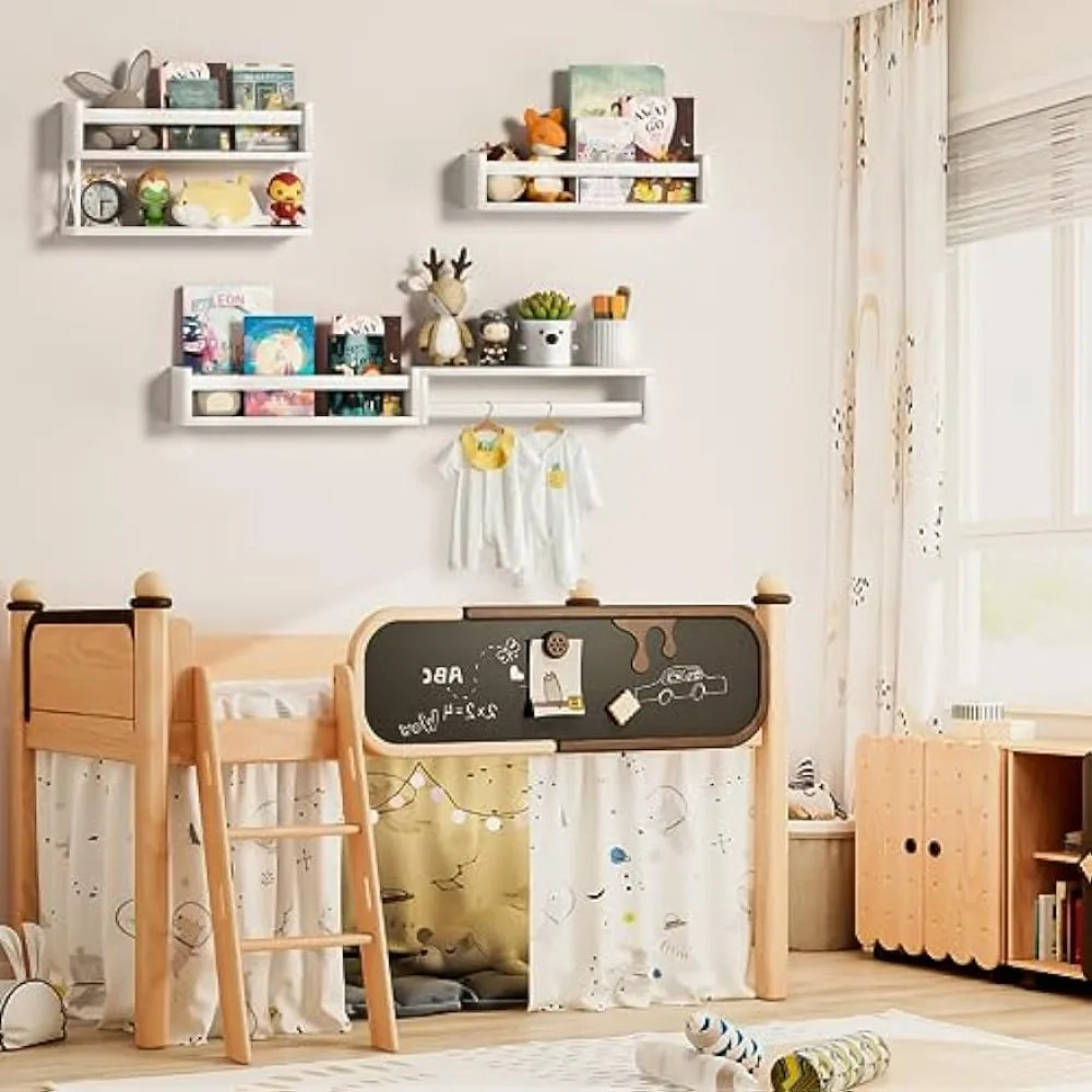 ชั้นวางหนังสือเด็ก QimCoor ชุด - Baby Nursery Floating Shelves บทวิจารณ์และราคา