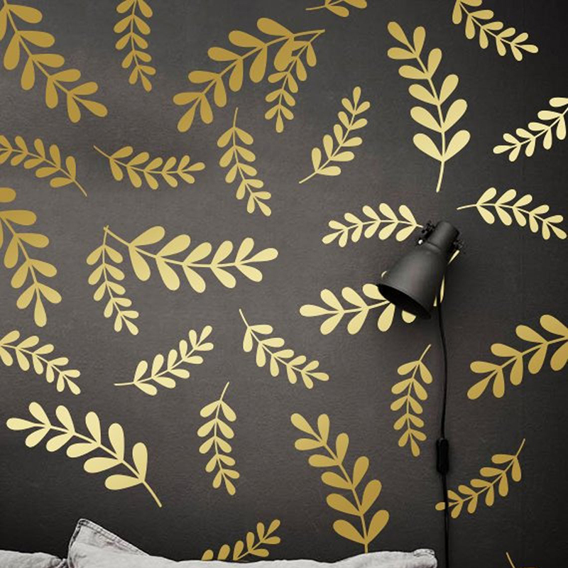 Botanical Leaf ดอกไม้สติ๊กเกอร - Baby Nursery Vinyl Wall Stickers บทวิจารณ์และราคา