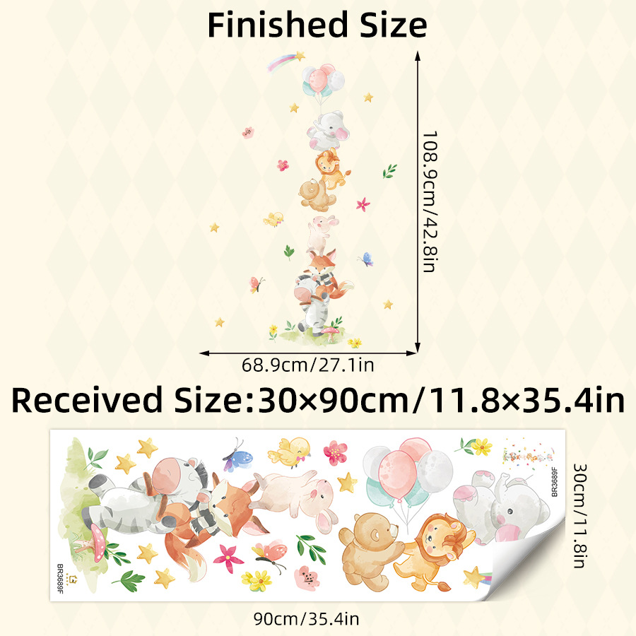 สติ๊กเกอร์ติดผนังลายสัตว์ป่าน่ - Baby Nursery Vinyl Wall Stickers บทวิจารณ์และราคา
