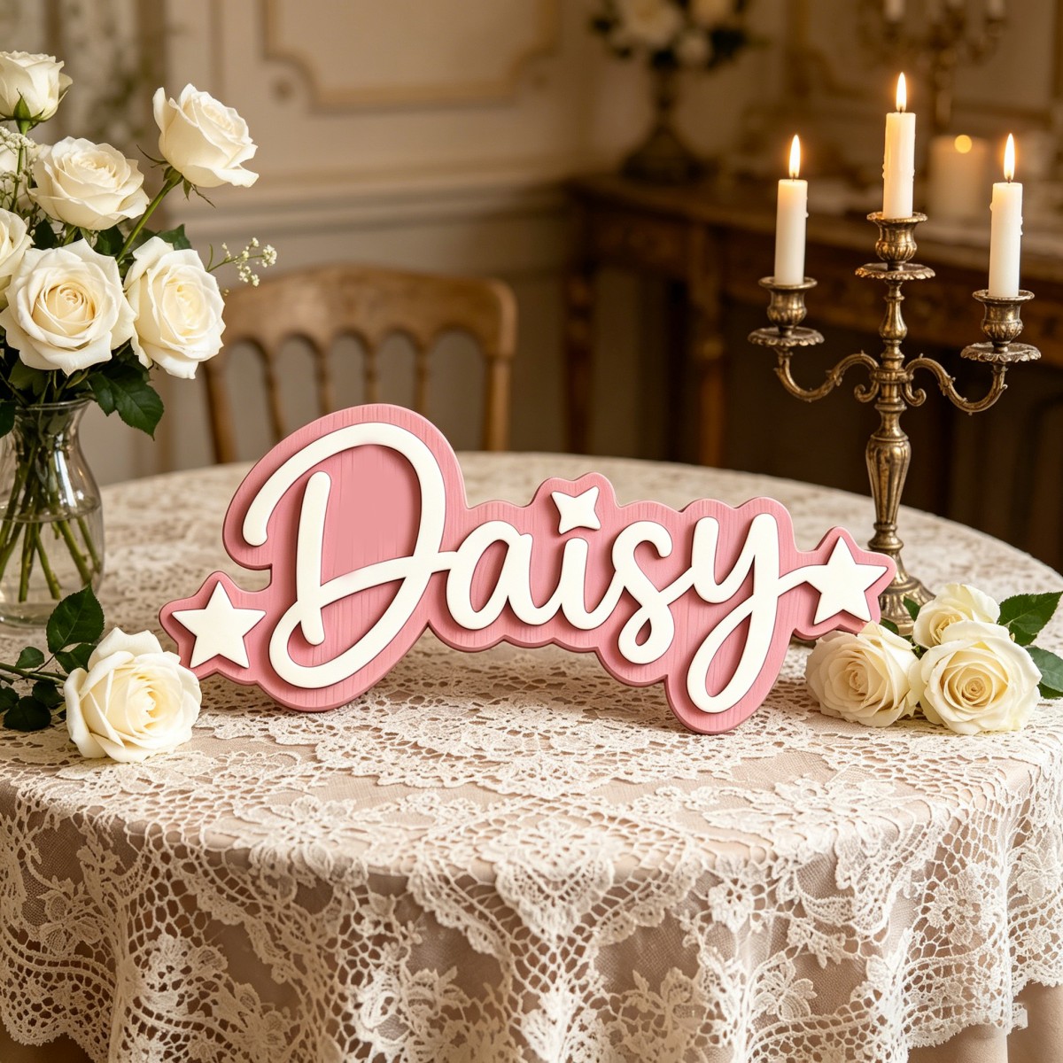 ป้ายชื่อไม้ประดับดาวแบบกำหนดเอ - Baby Nursery Office บทวิจารณ์และราคา