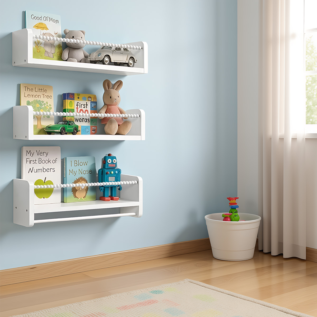 ชั้นวางหนังสือแบบแขวนผนังสำหรั - Baby Nursery Floating Shelves บทวิจารณ์และราคา