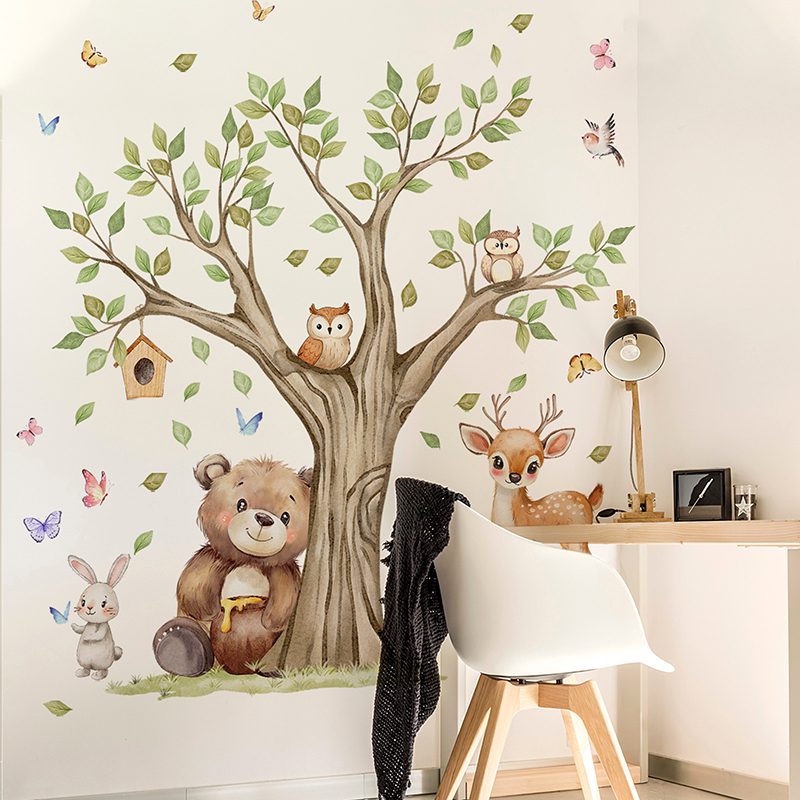 สติ๊กเกอร์ติดผนังลายการ์ตูนสัต - Baby Nursery Vinyl Wall Stickers บทวิจารณ์และราคา