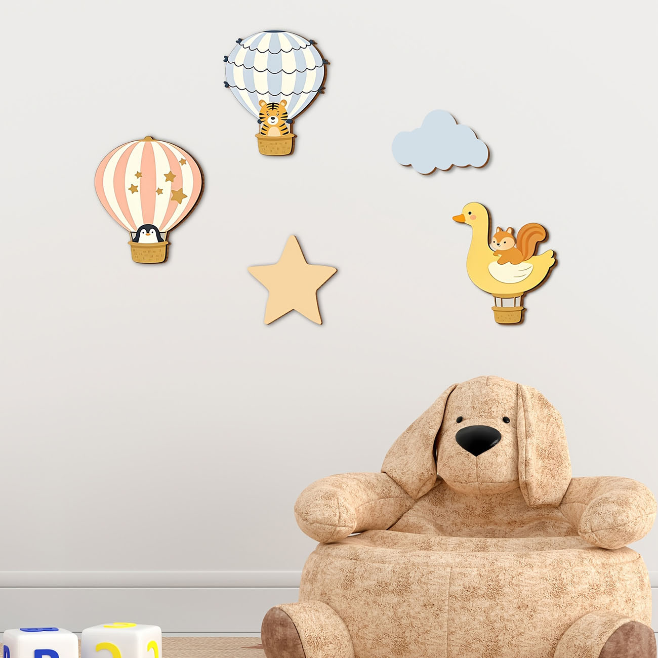 สติ๊กเกอร์ติดผนังไม้รูปบอลลูนล - Baby Nursery Vinyl บทวิจารณ์และราคา