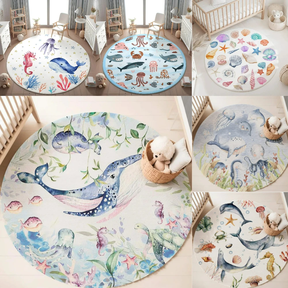 พรมลายสัตว์ทะเลสีฟ้า สำหรับห้อ - Baby Nursery Sets บทวิจารณ์และราคา
