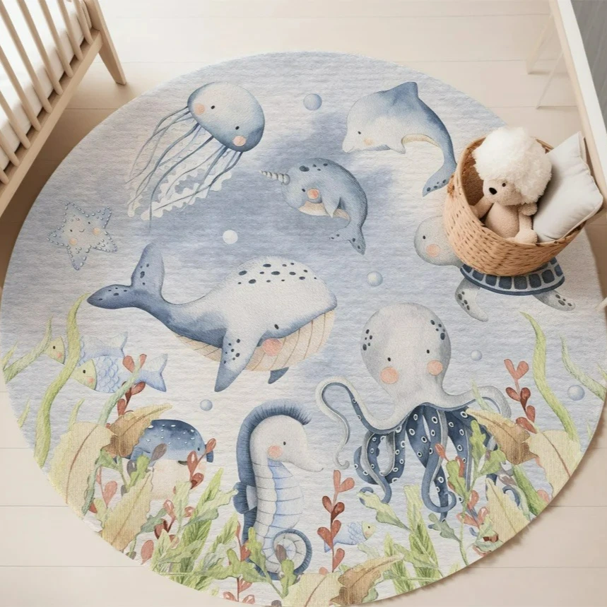 พรมลายสัตว์ทะเลสีฟ้า สำหรับห้อ - Baby Nursery Sets บทวิจารณ์และราคา